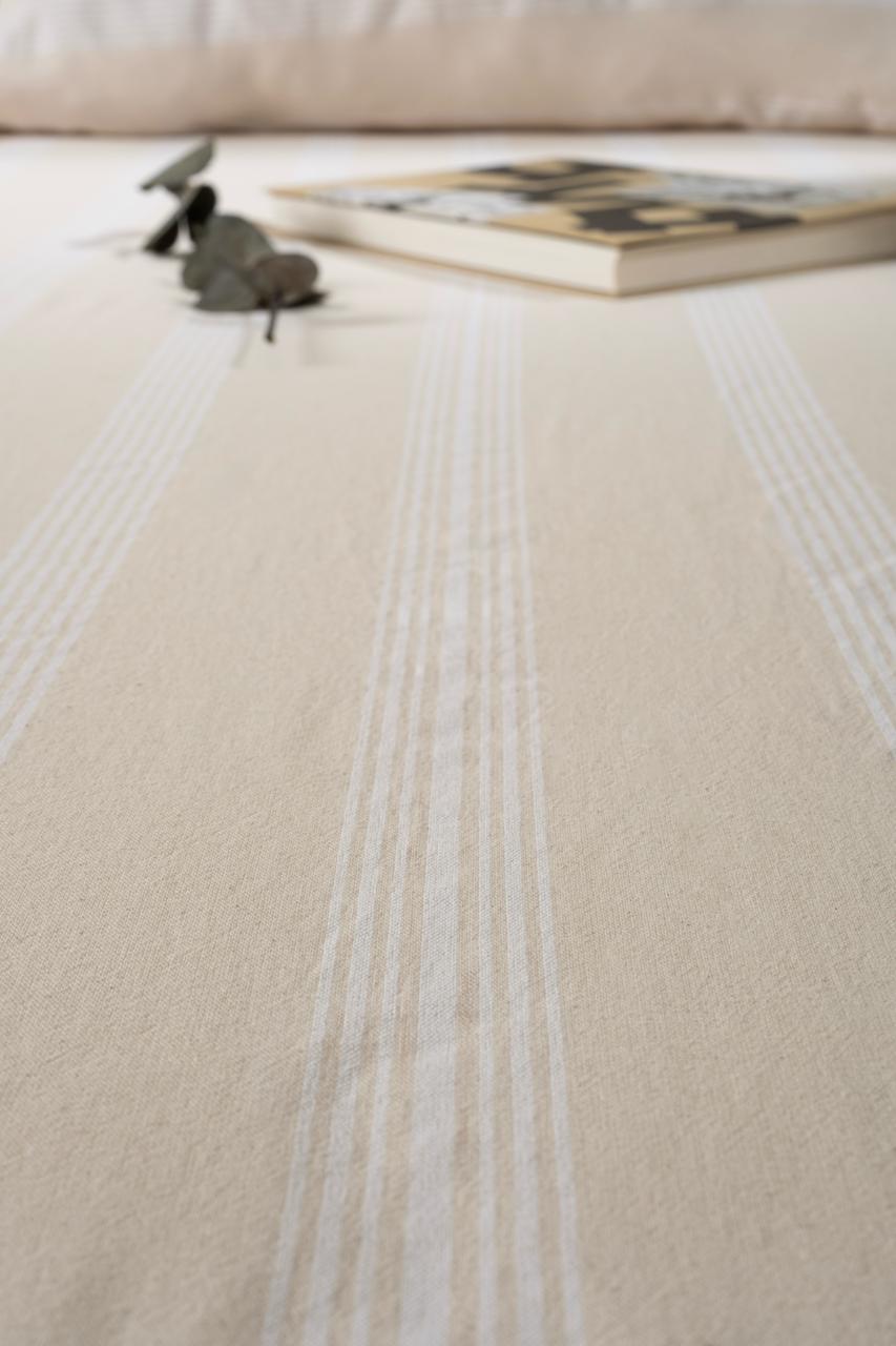 Nivra Double Fitted Sheet Set NATURAL-OATMEAL
