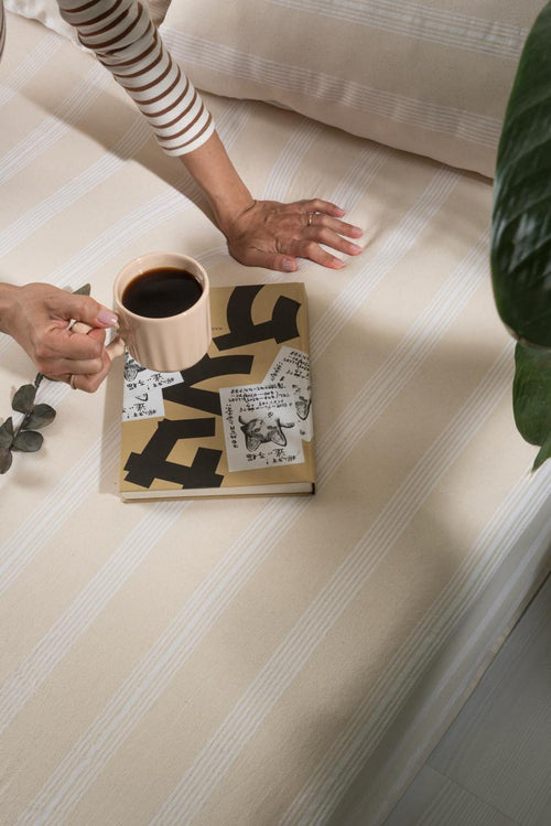 Nivra Single Fitted Sheet Set NATURAL-OATMEAL