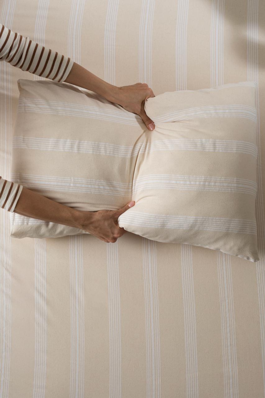 Nivra Double Fitted Sheet Set NATURAL-OATMEAL