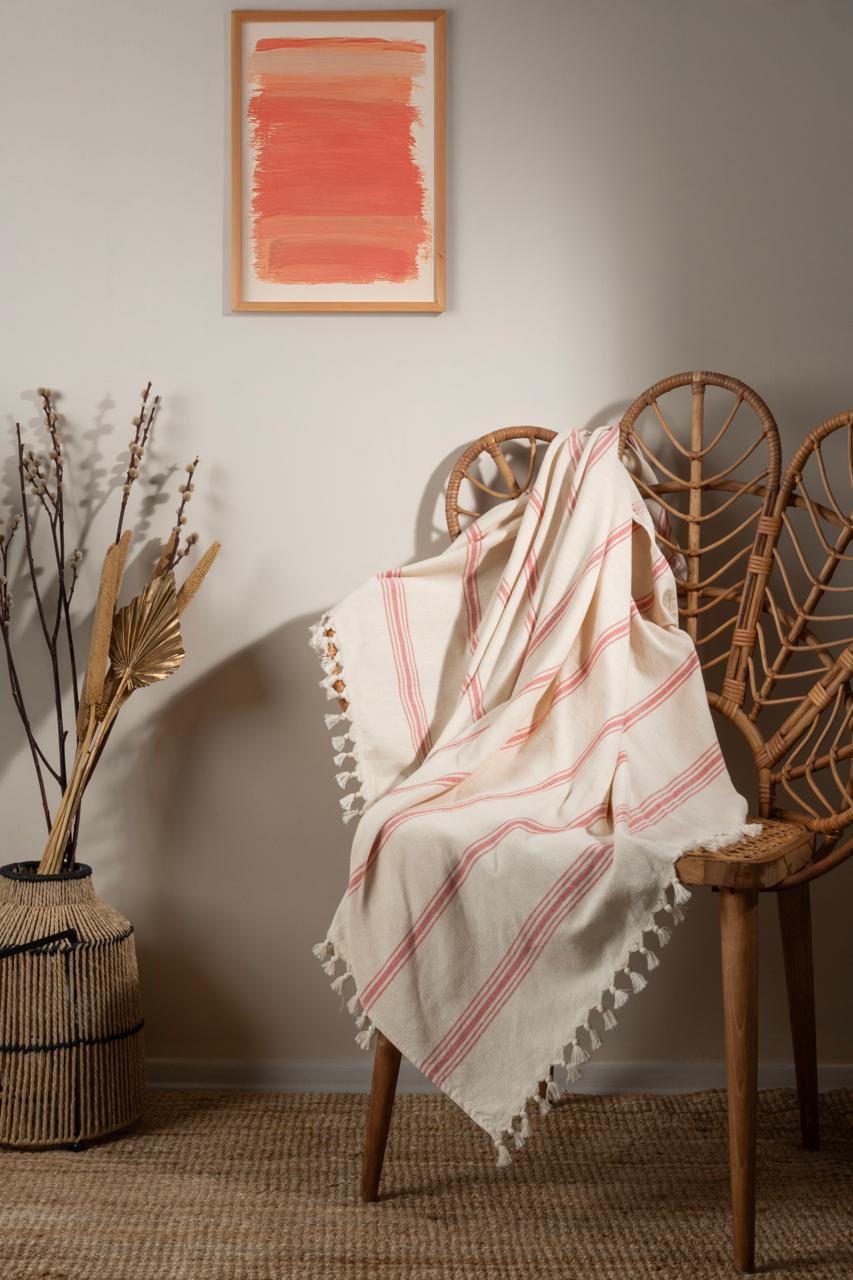 Pavitra Havlu NATURAL-ROSA/ NATURAL- MOCHA